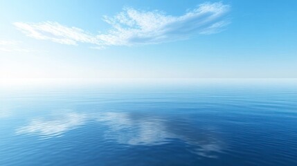 Obraz premium Calm, serene ocean reflecting a serene sky