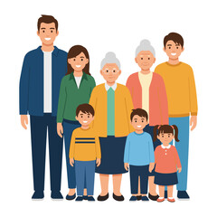 Obraz premium Happy multi-generational family standing together