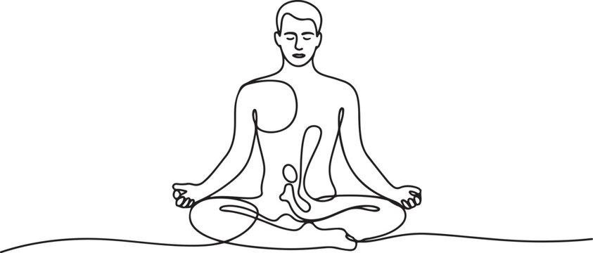 continuous line drawing of male Kegel exercises.one line drawing of man doing kegel exercises.one line vector illustration with white background