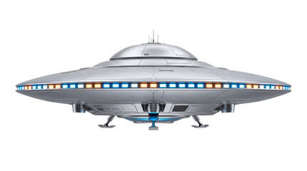 Fototapeta premium A detailed illustration of a flying saucer, capturing a sense of futuristic technology and space exploration.