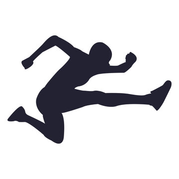 Long jump athlete silhouette