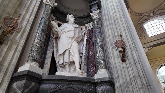 Cinematic Slow Motion Statue Of Saint Simon The Zealot Rome