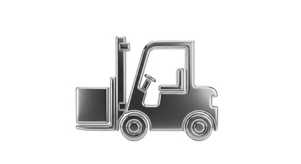 Naklejka premium Forklift truck with a pallet isolated on transparent background