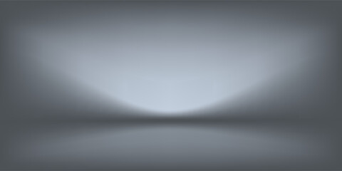 Red studio background. Abstract limbo podium studio room. Dark red gradient wall floor and spotlight scene. Vector ilustration