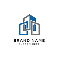 Fototapeta premium Modern abstract logo template with geometric shapes and clean design.