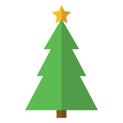 Obraz premium Christmas tree flat icon
