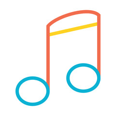 Colorful music note icon