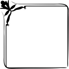 Black floral border vector illustration