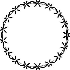 Black floral wreath vector