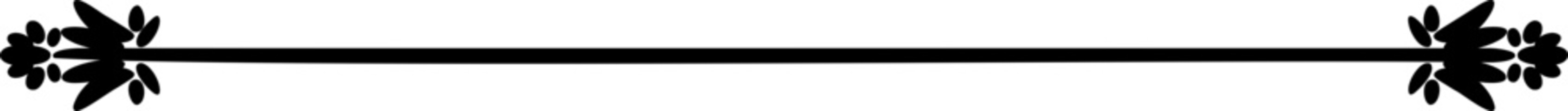 Vector decorative line border with floral motifs