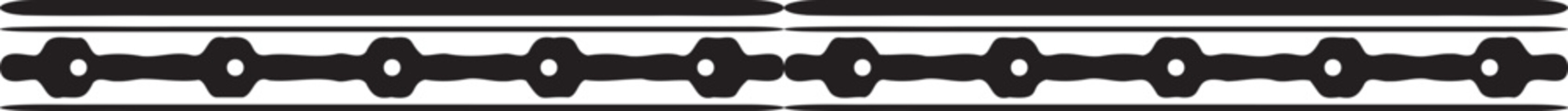 Set of black and white perforated metal strip vector