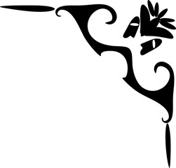 Black floral border vector illustration