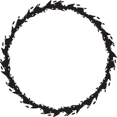 Black grunge circle border vector