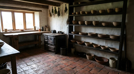 Cozy corner with wabi sabi interior decor, inviting natural light through a small entryway of a modest home