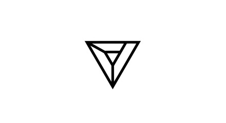 Abstract Geometric Triangle Logo Design Minimalist Black and White Symbol
