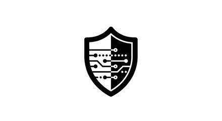Naklejka premium Digital Security Shield Icon - Cybersecurity and Data Protection Concept
