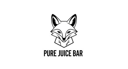 Fototapeta premium Minimalist Fox Logo Design for Pure Juice Bar