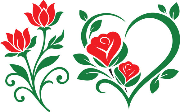 red rose isolated on white backgrounds.,Sweet William flowres,flowres set