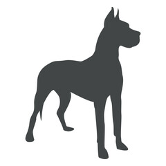 Naklejka premium Alert dog silhouette posing