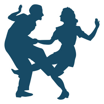 Lindy hop dance big kick silhouette