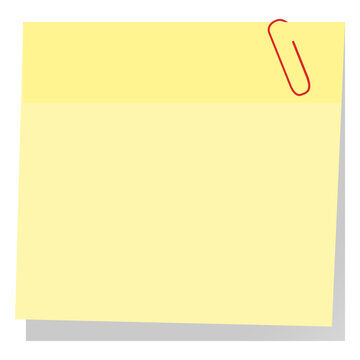 Yellow sticky note with paperclip