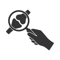 ルーペを持つ手のシルエットアイコン　関節