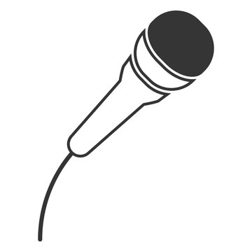Line style microphone icon