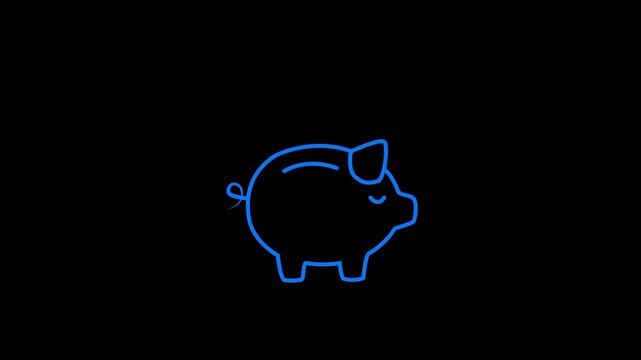 piggy bank business standing on a pile of coins concept. Concept of financial literacy, banking security, pension.