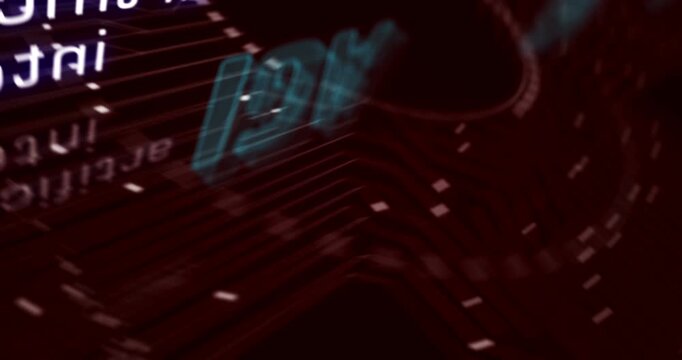 Artificial general intelligence symbol abstract cyber concept. Digital technology background seamless and loopable dynamic 3d animation.