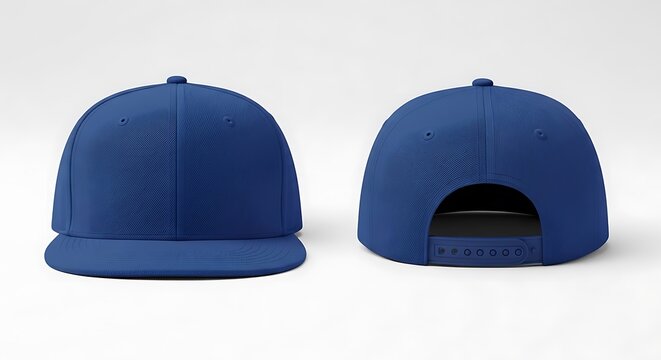 mockup of a royal blue color snapback cap