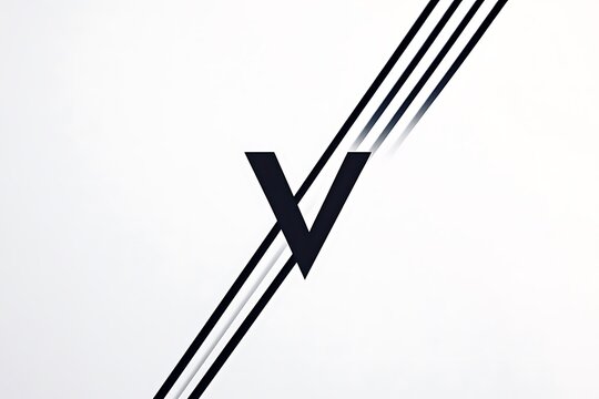 Monogram letter yv symbol with sharp diagonal lines on white background
