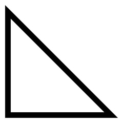 Right angled triangle acute angled silhouette