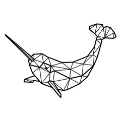 Narwhal swimming polygonal © Vexels