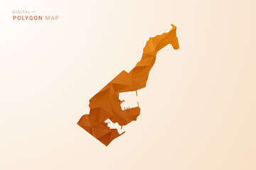 Naklejka premium Monaco Map - Low Poly Polygon Vector Illustration in Orange Hue, Clean Geometric Style, Isolated on White Background.