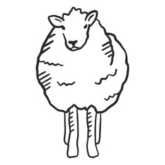 Sheep lamb ear hoof wool doodle animal © Vexels