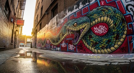 Naklejka premium graffiti on the street