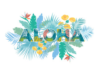 Aloha, Hawaiian Party Template Invitation. Best creative design for poster, flyer, presentation. © Artlu