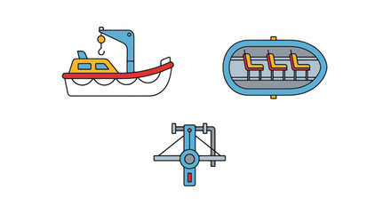 Naklejka premium Emergency Lifeboat modern abstract minimal vector