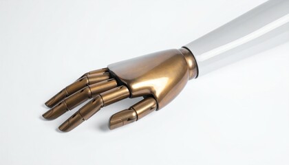 Fototapeta premium Robot Hand with Metallic Copper Fingers.