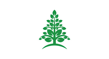 Obraz premium Green tree logo on white background