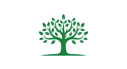 Fototapeta premium Green tree logo on white background