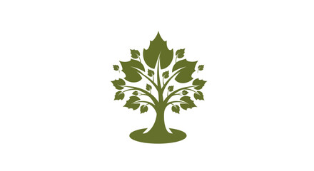 Fototapeta premium Green tree logo on white background
