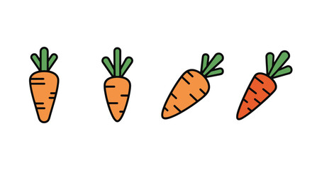 Carrot Line art vector set shape color design © Irfan