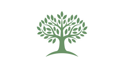 Fototapeta premium Green tree vector illustration on white backdrop