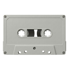 Fototapeta premium Blank white analog cassette tape on transparent background