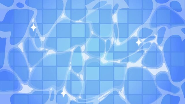 Pool water ripple animated swimming pool background with blue tiles and shimmering reflections.