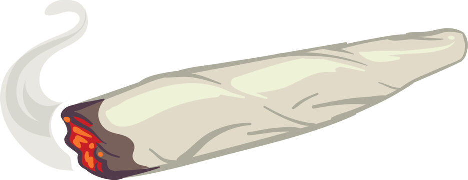 Burning weed joint. Narcotic addiction. Bad habit