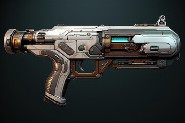 Naklejka premium Futuristic sci fi weapon blaster designed for video games and science fiction designs