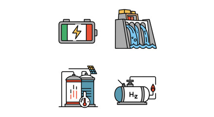 Energy Storage Line soft tone vector design