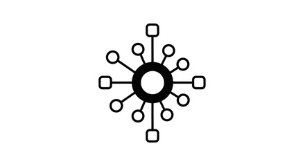 Abstract Network Hub Connection Icon Symbolizing Data Distribution and Interconnectedness
